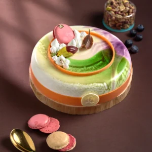 blueberry With Pistachio Entremet Cake
